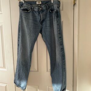 Agolde Relaxed Fit Light Blue Jeans • Amber Low Rise Straight Jeans in Libertine